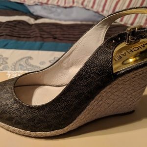 Michael Kors sling wedge shoes